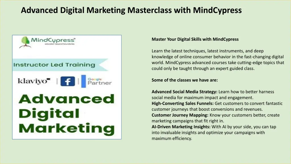 advanced digital marketing masterclass with