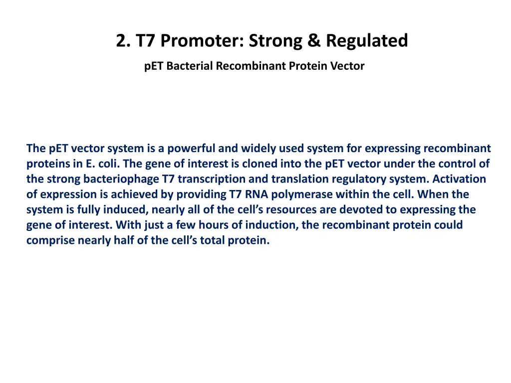 2 t7 promoter strong regulated