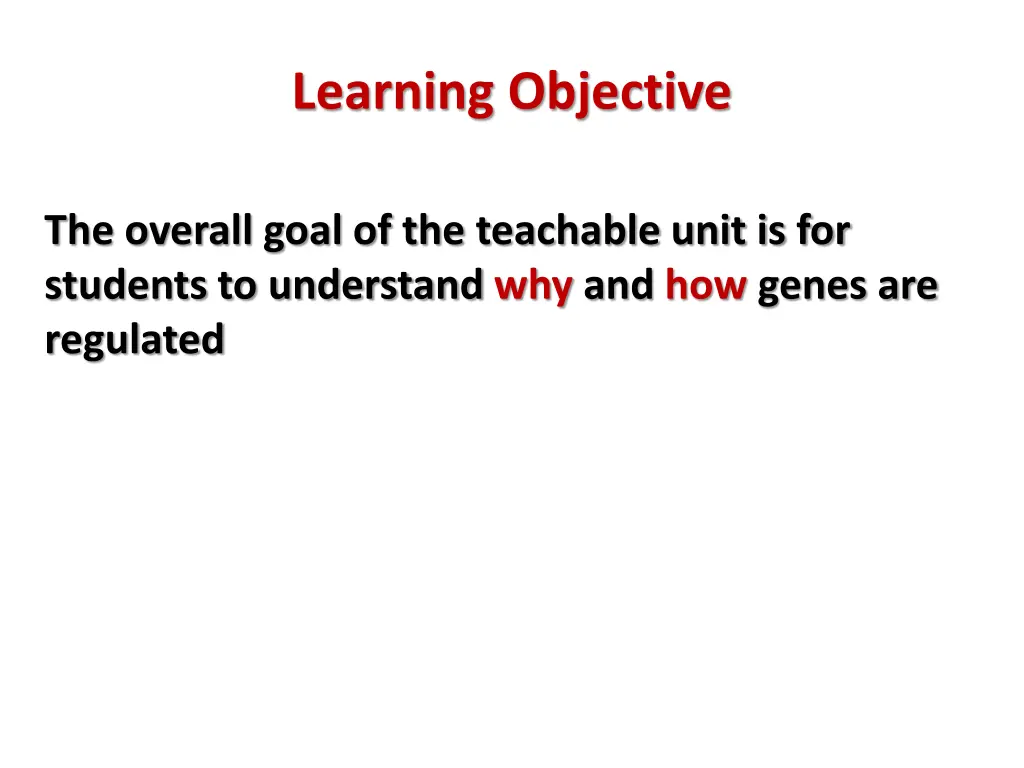 learning objective