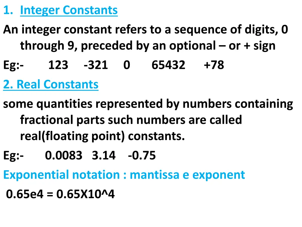 1 integer constants an integer constant refers