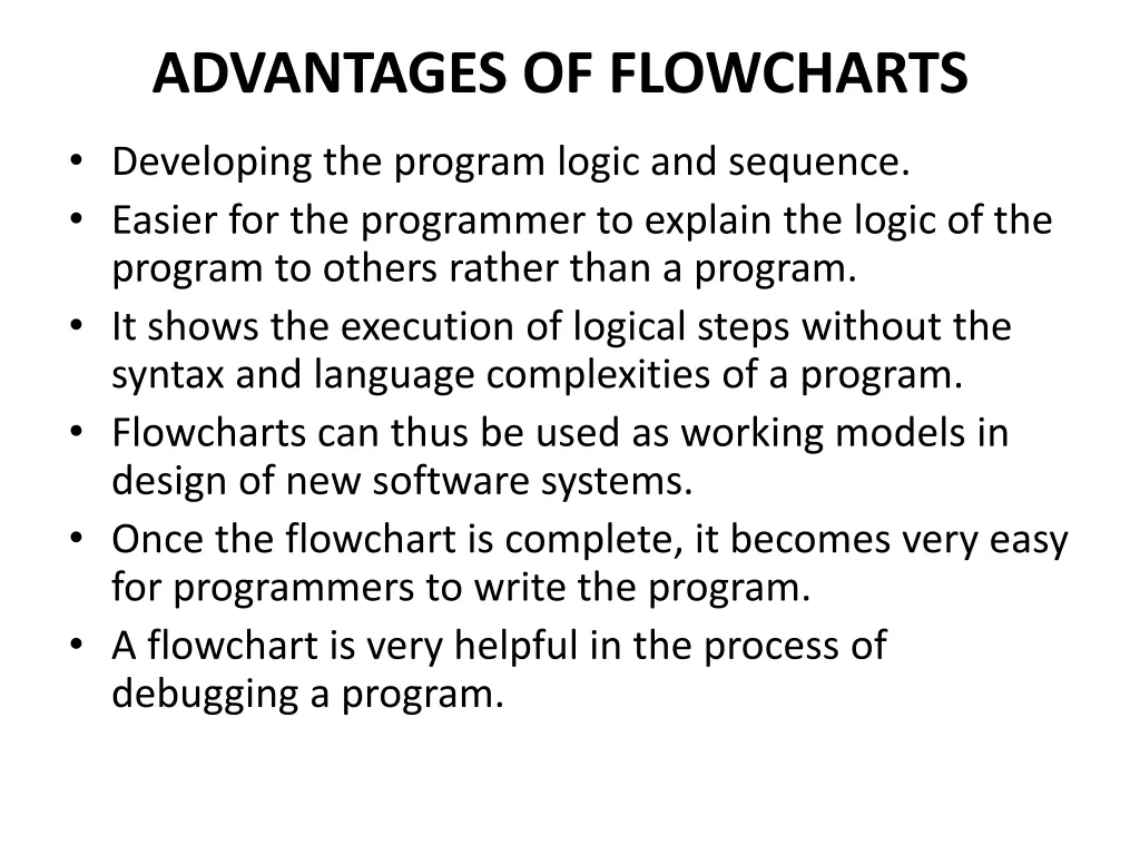 advantages of flowcharts