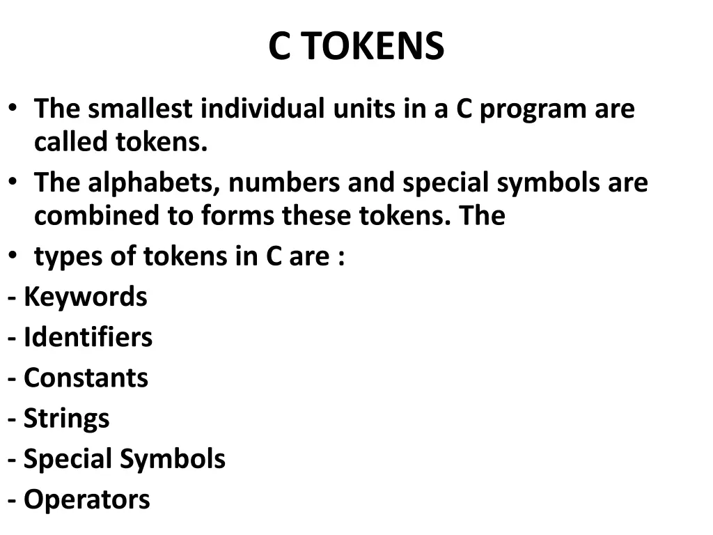 c tokens