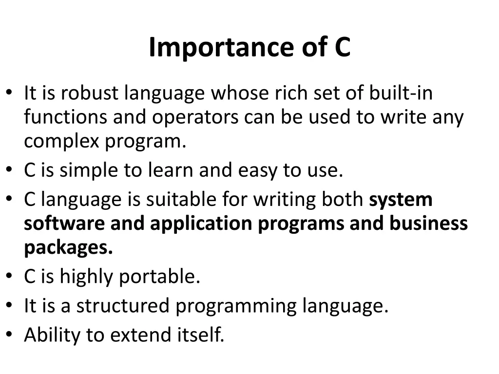 importance of c