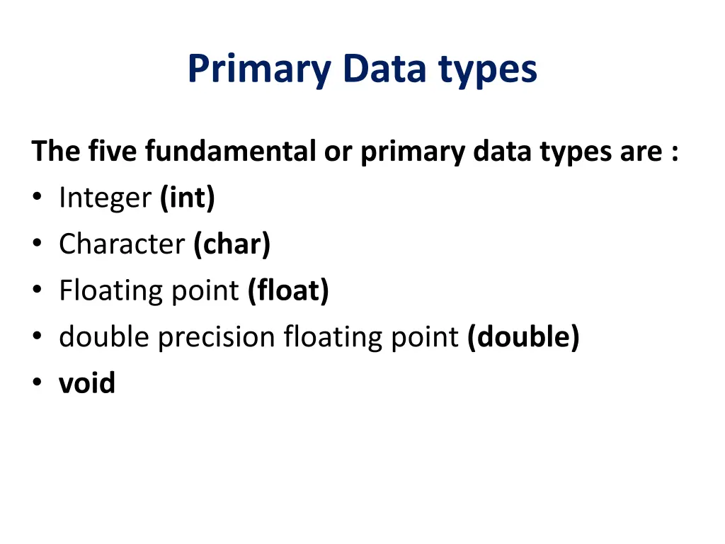 primary data types