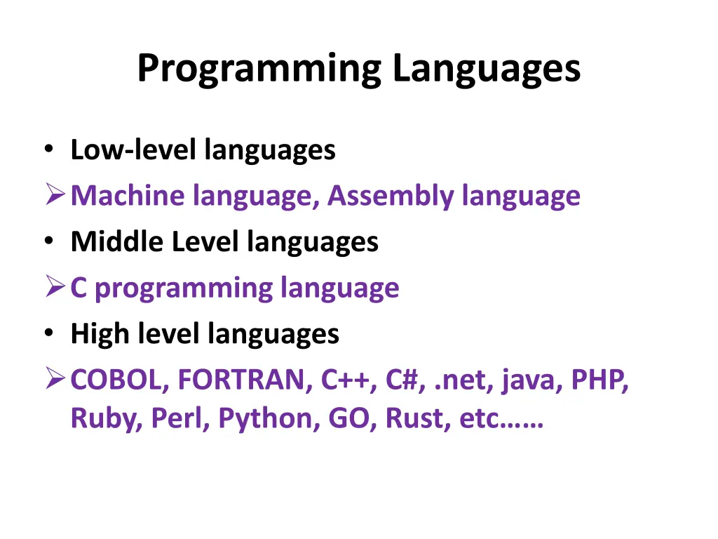 programming languages