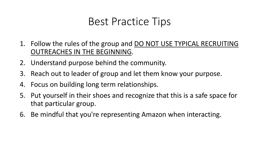 best practice tips