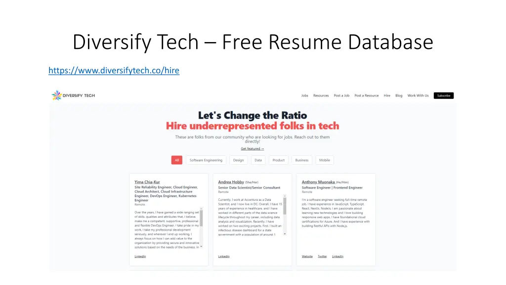 diversify tech free resume database