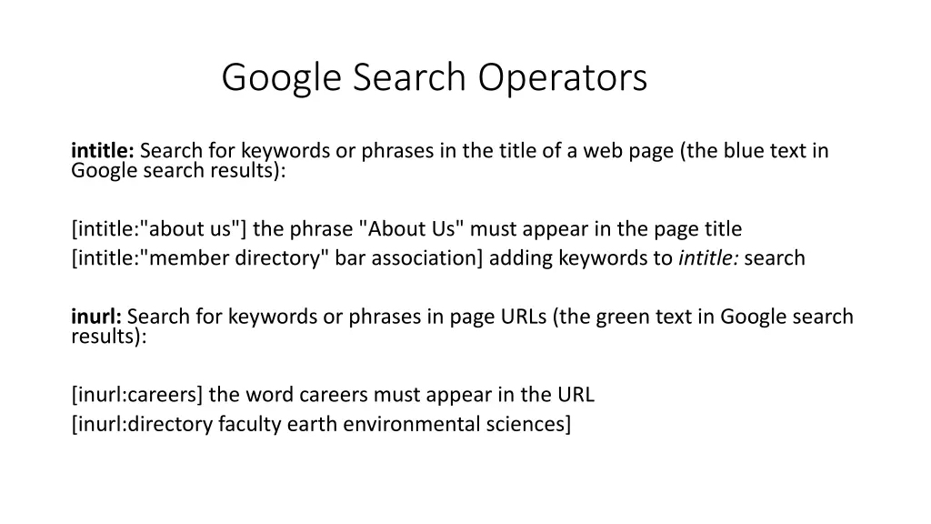 google search operators