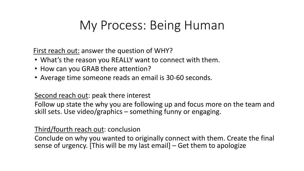 my process being human