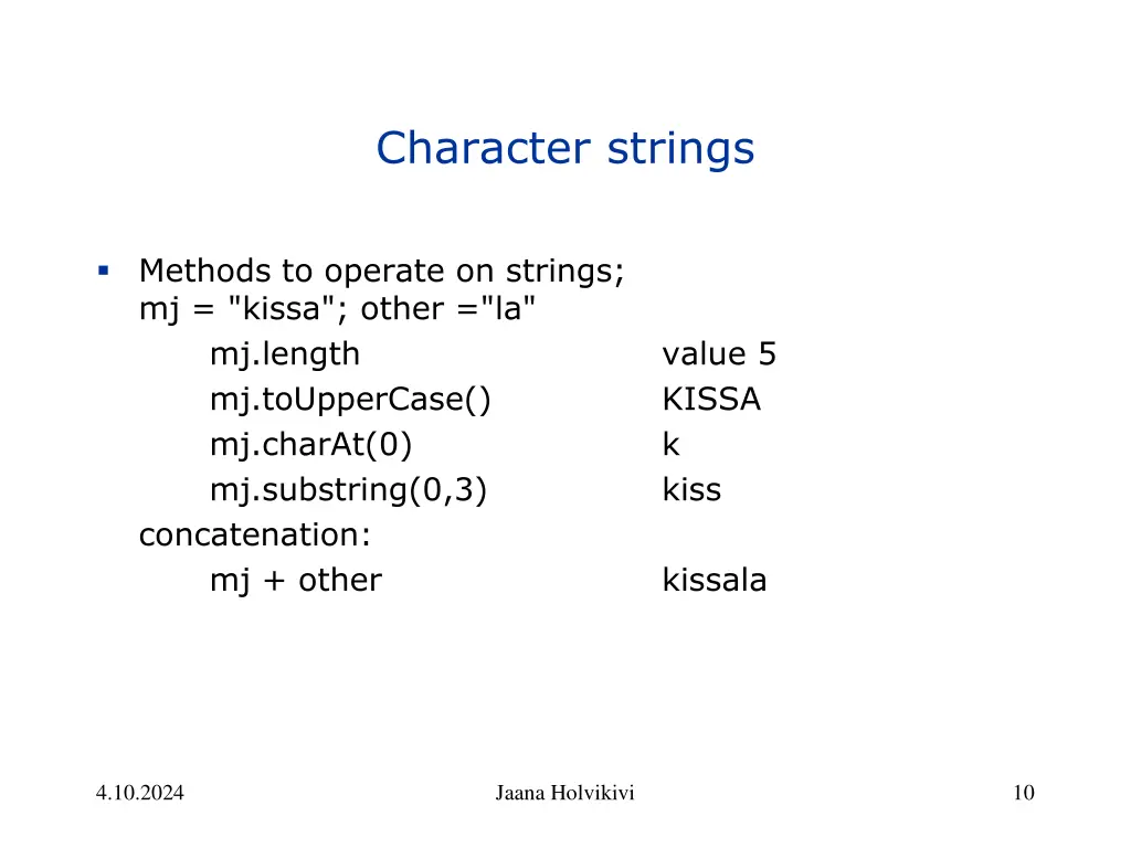 character strings