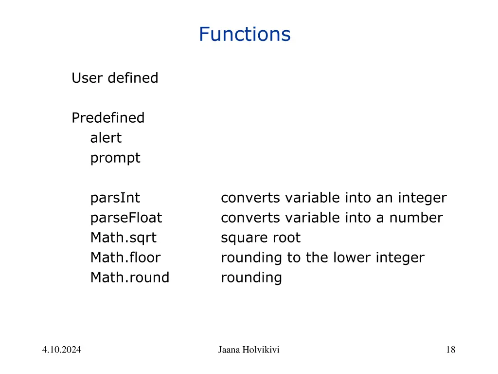 functions