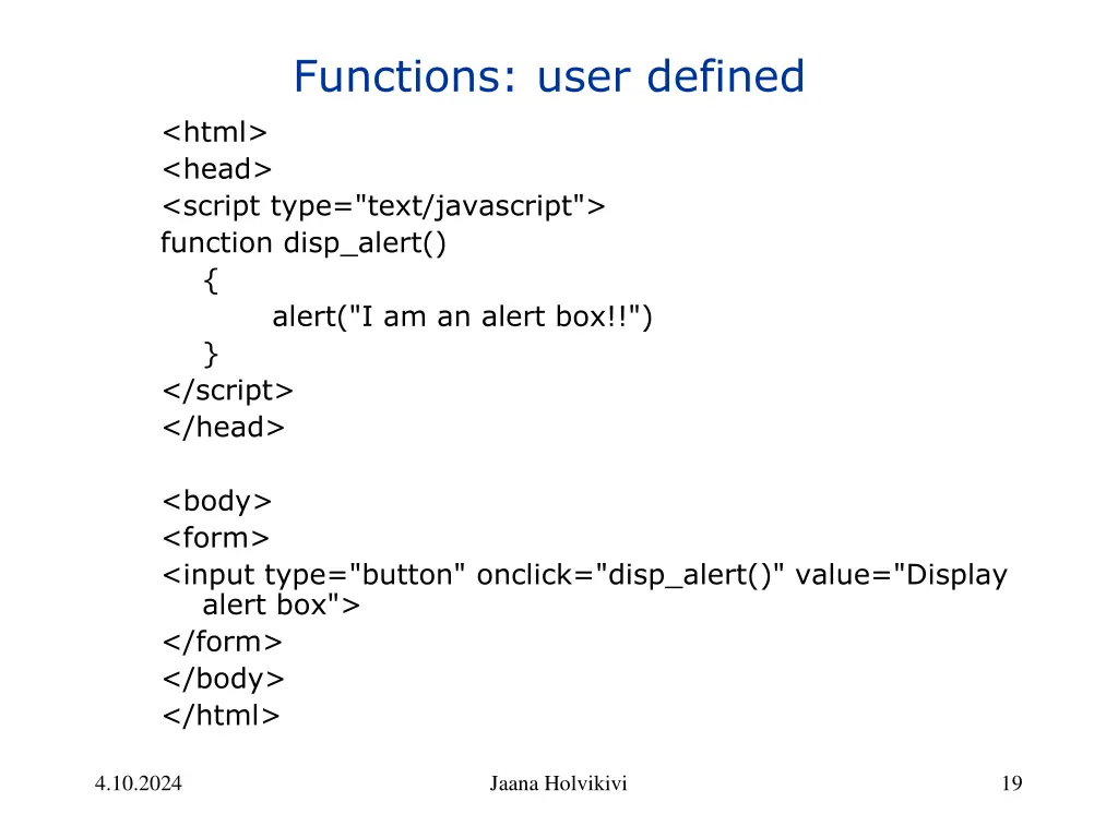 functions user defined