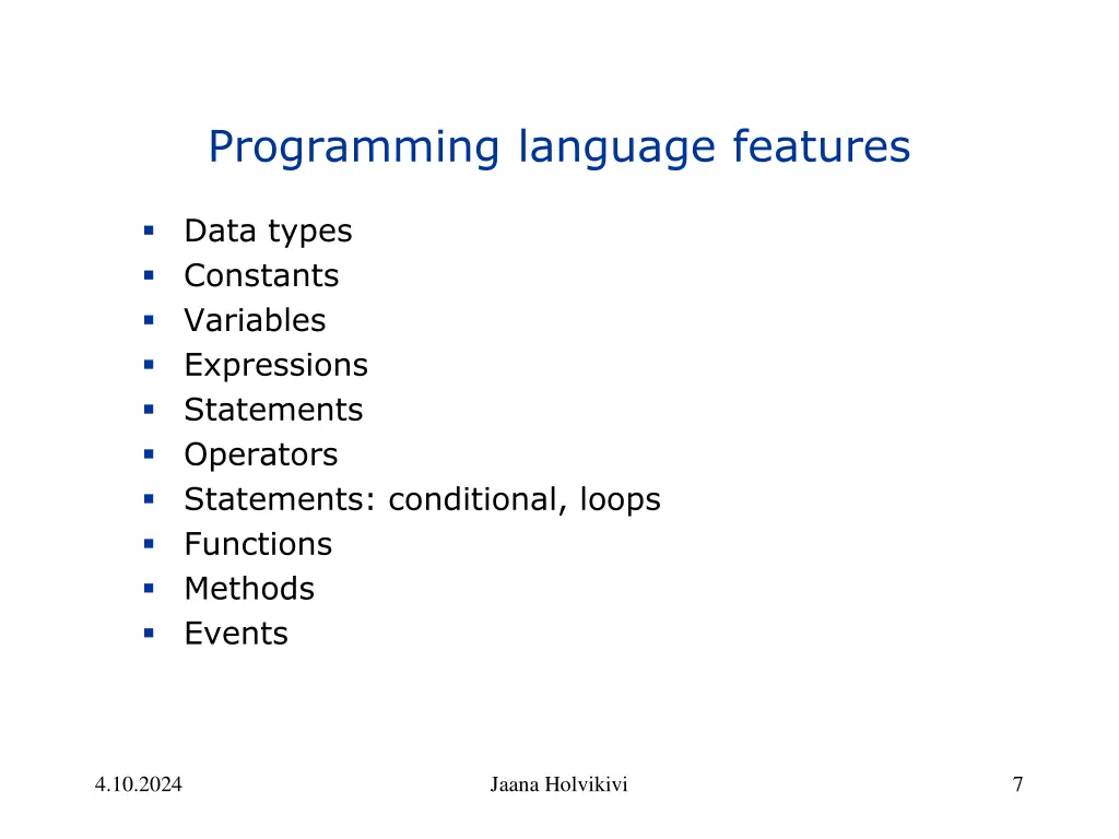 programming language features