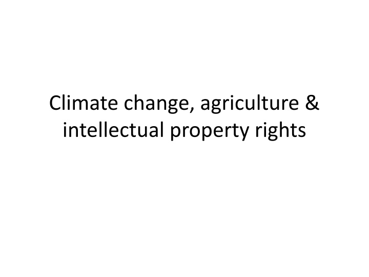 climate change agriculture intellectual property