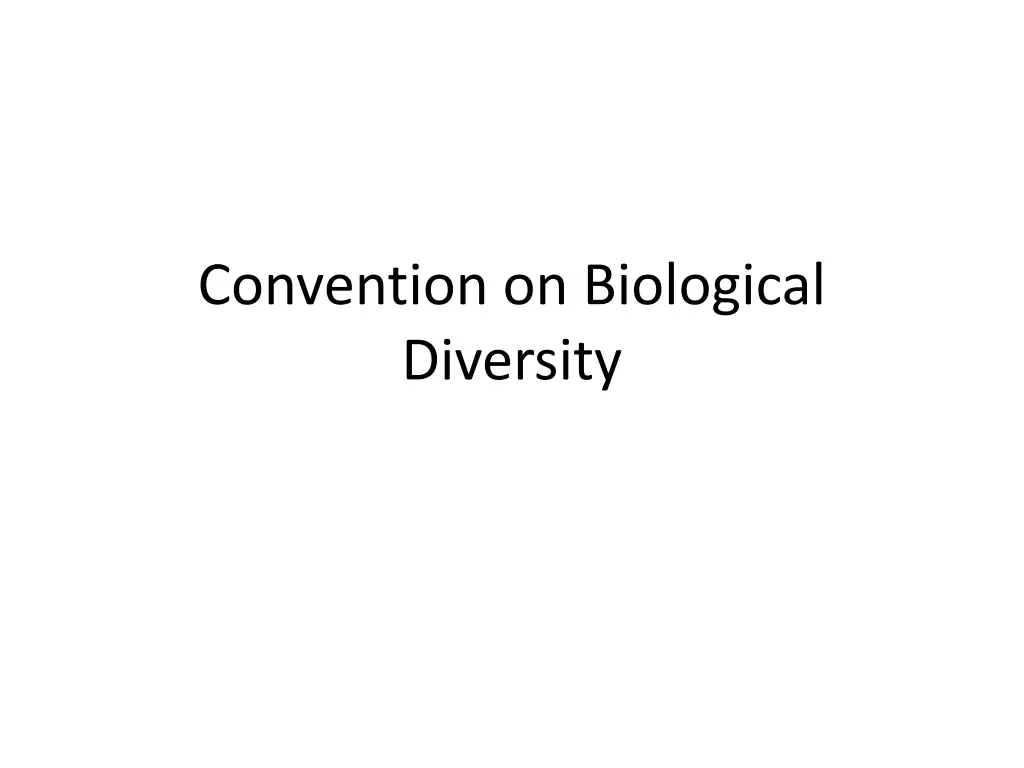 convention on biological diversity