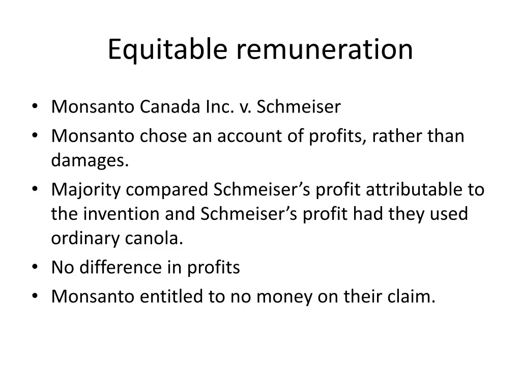 equitable remuneration