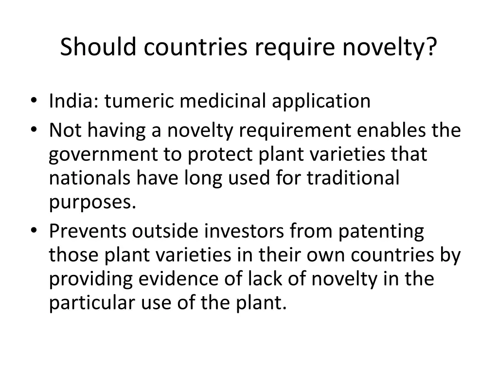 should countries require novelty