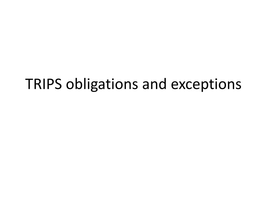 trips obligations and exceptions