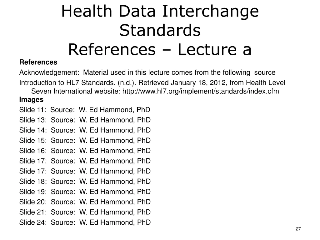 health data interchange standards references