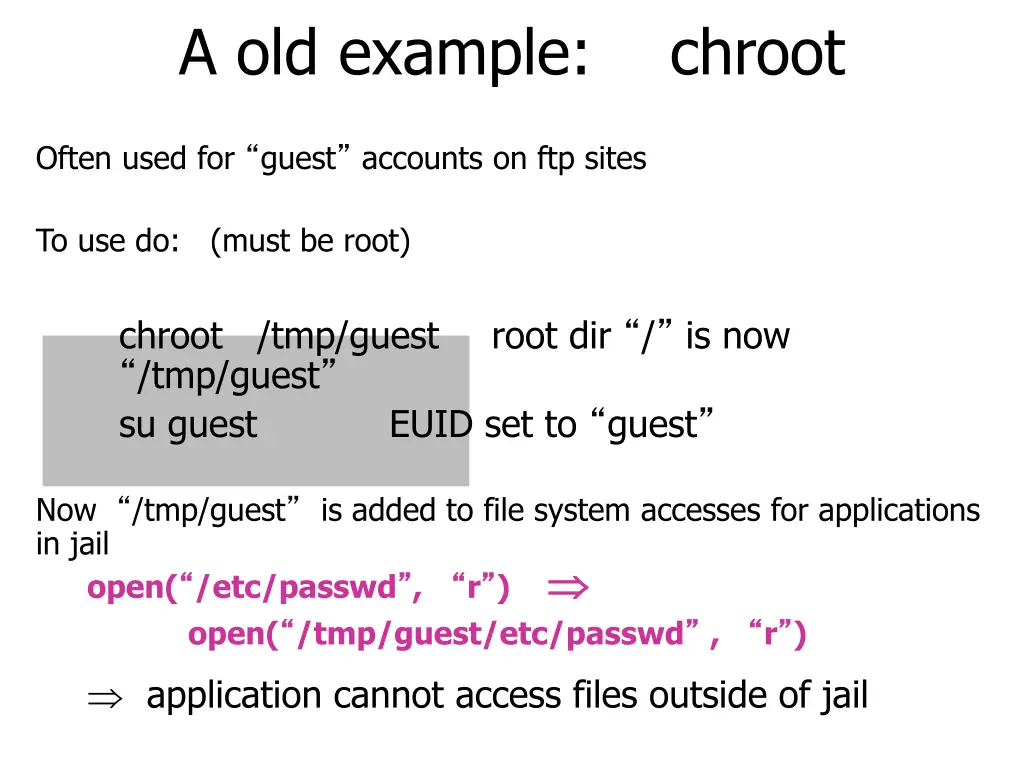 a old example chroot