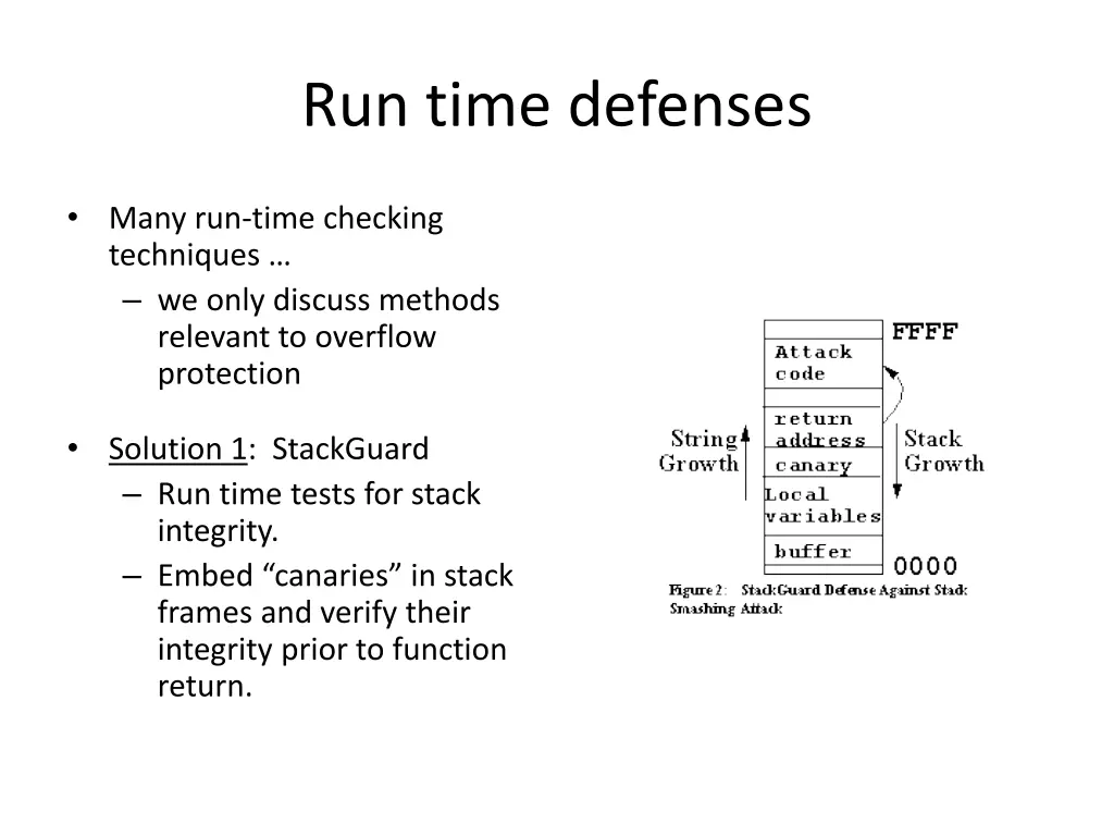 run time defenses