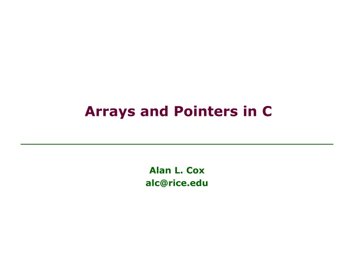 arrays and pointers in c