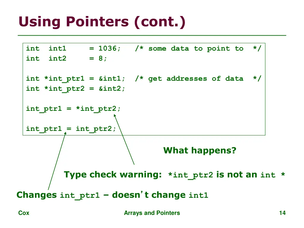 using pointers cont 1