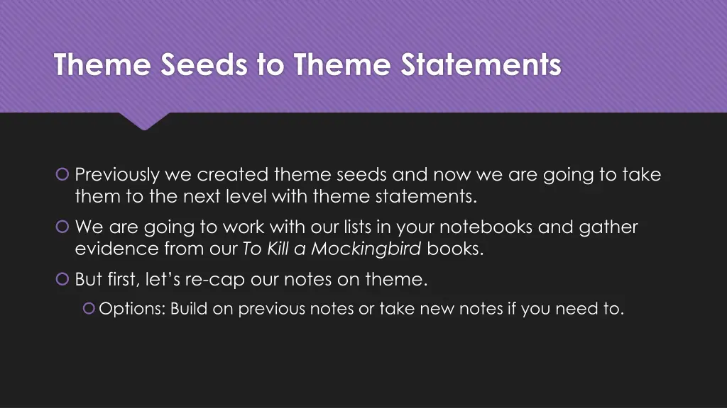 theme seeds to theme statements