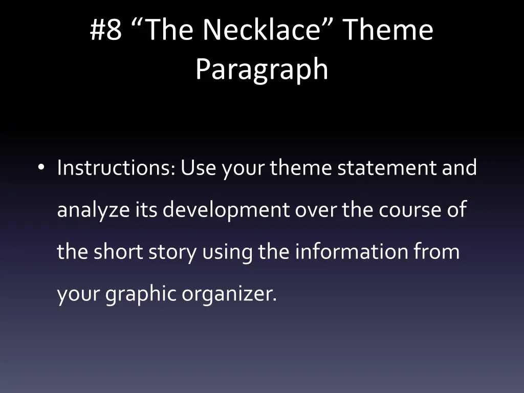 8 the necklace theme paragraph