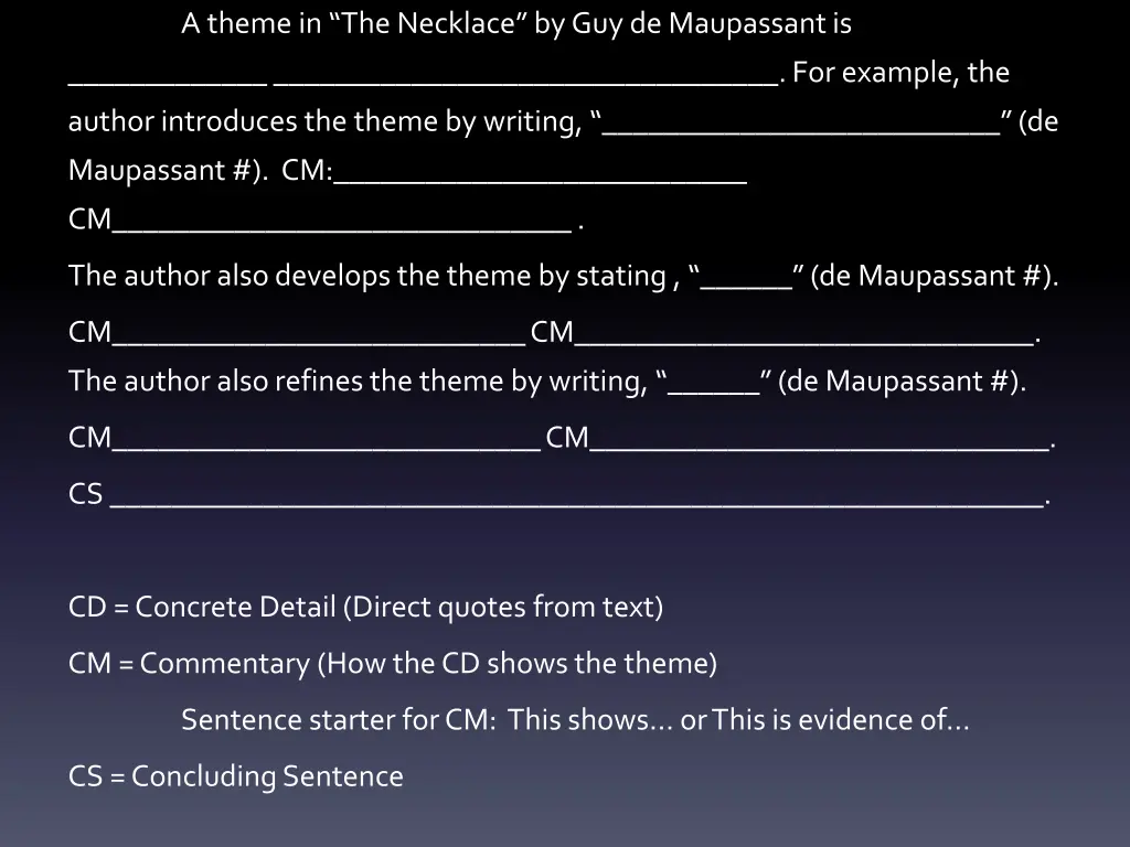 a theme in the necklace by guy de maupassant is