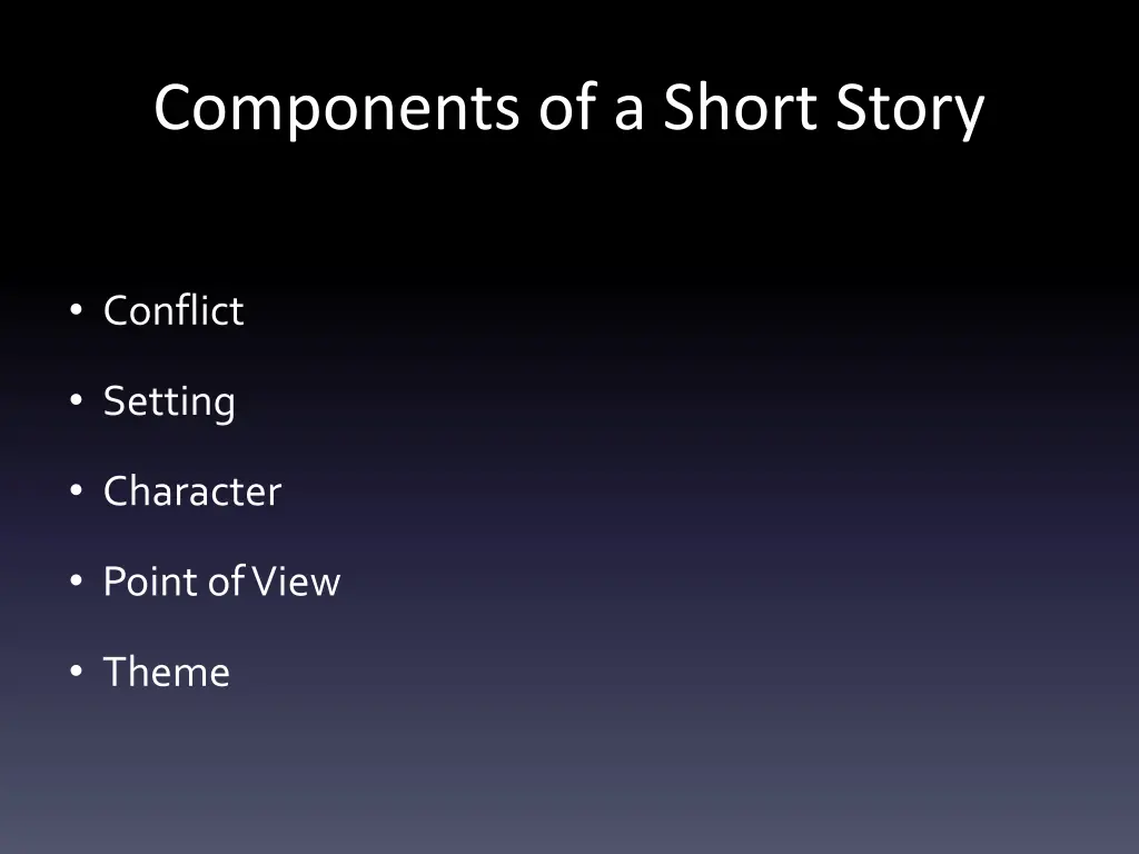 components of a short story