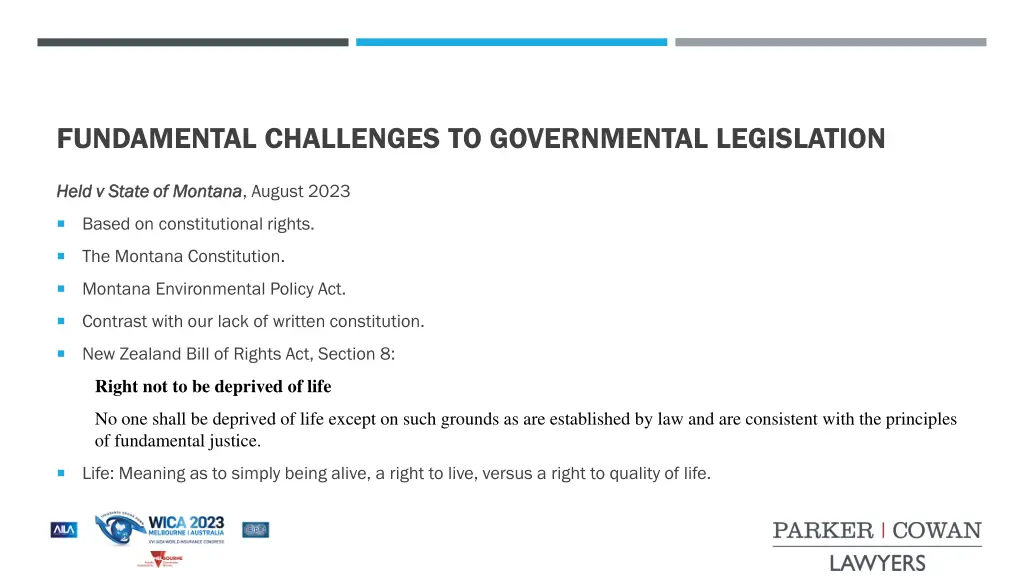 fundamental challenges to governmental legislation