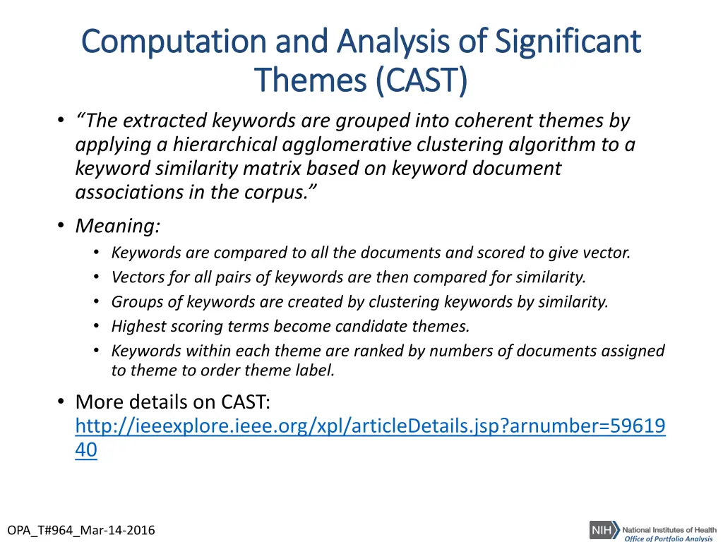 computation and analysis of significant