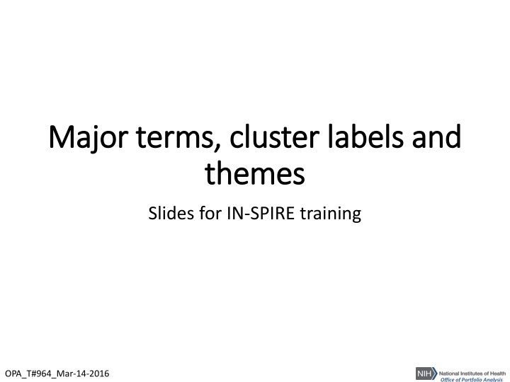 major terms cluster labels and major terms