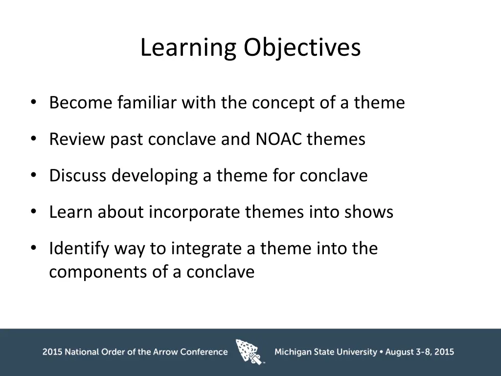 learning objectives