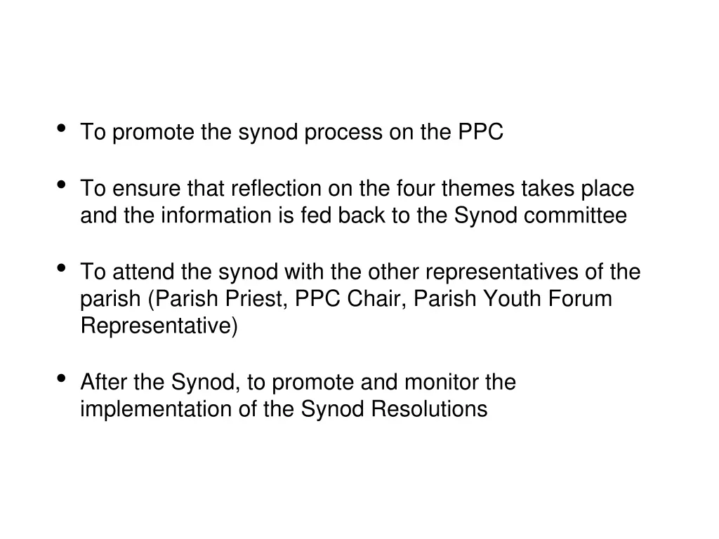 to promote the synod process on the ppc