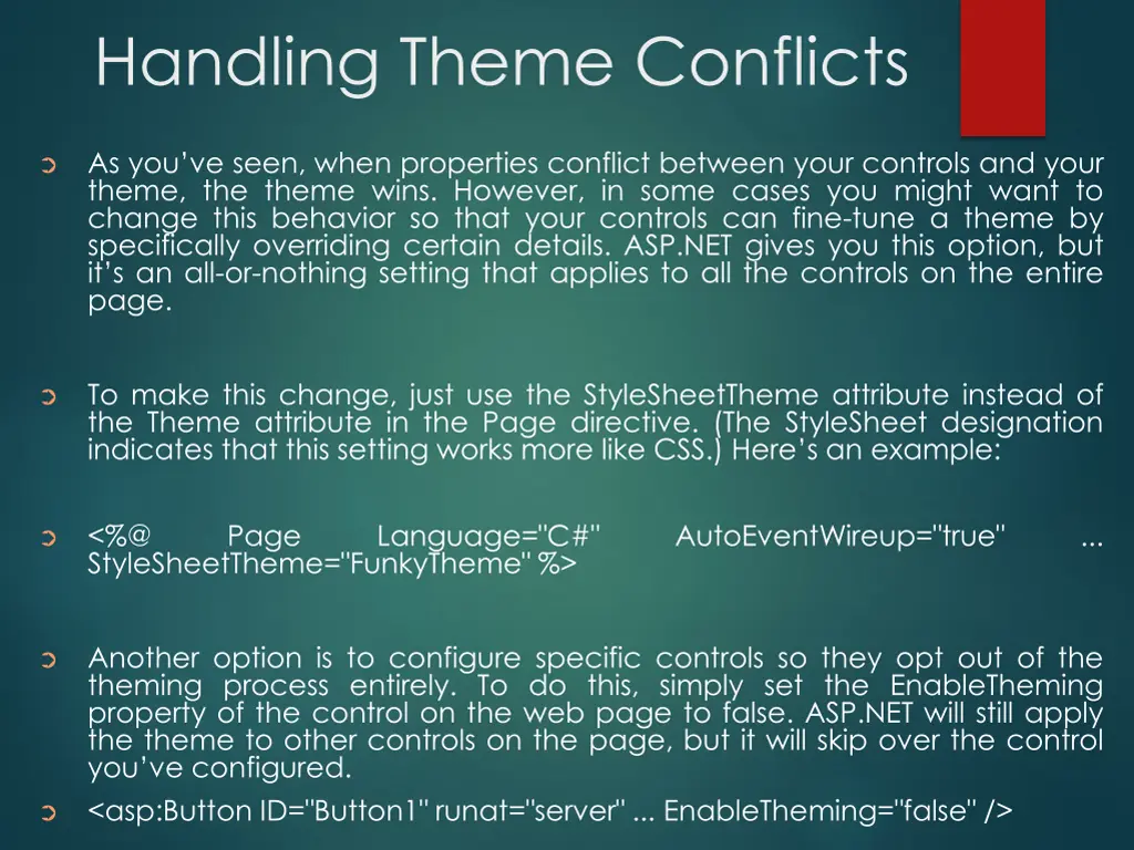 handling theme conflicts