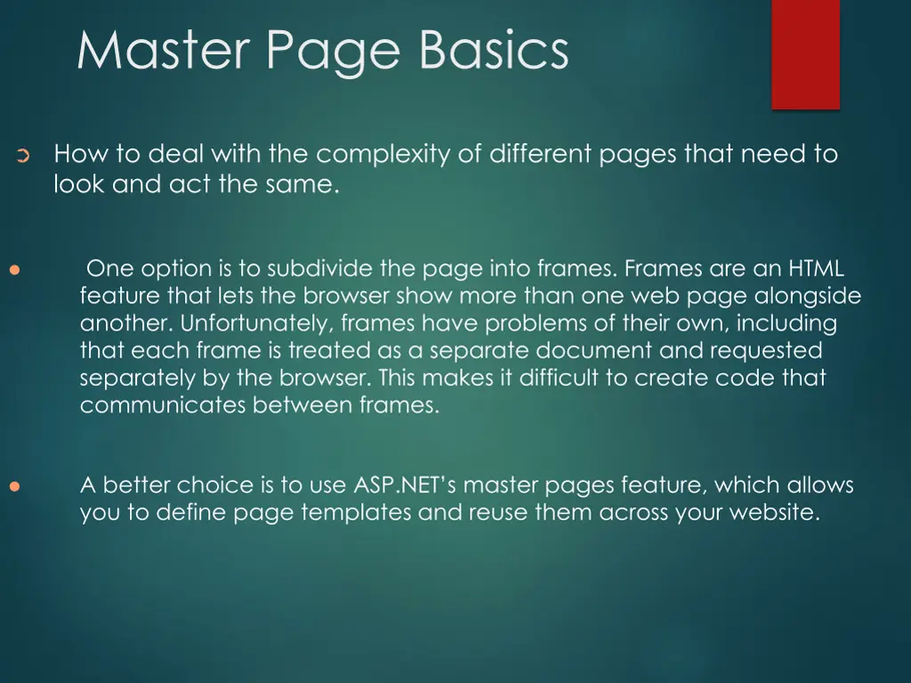 master page basics