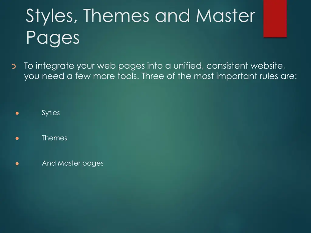 styles themes and master pages