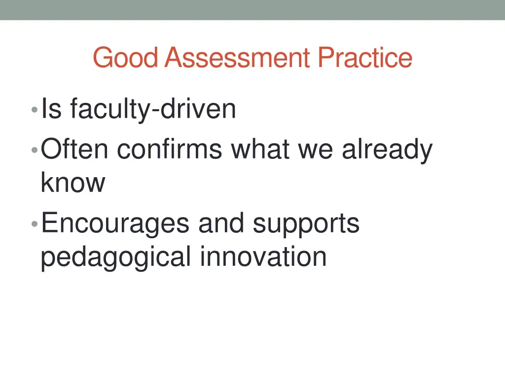 good assessment practice