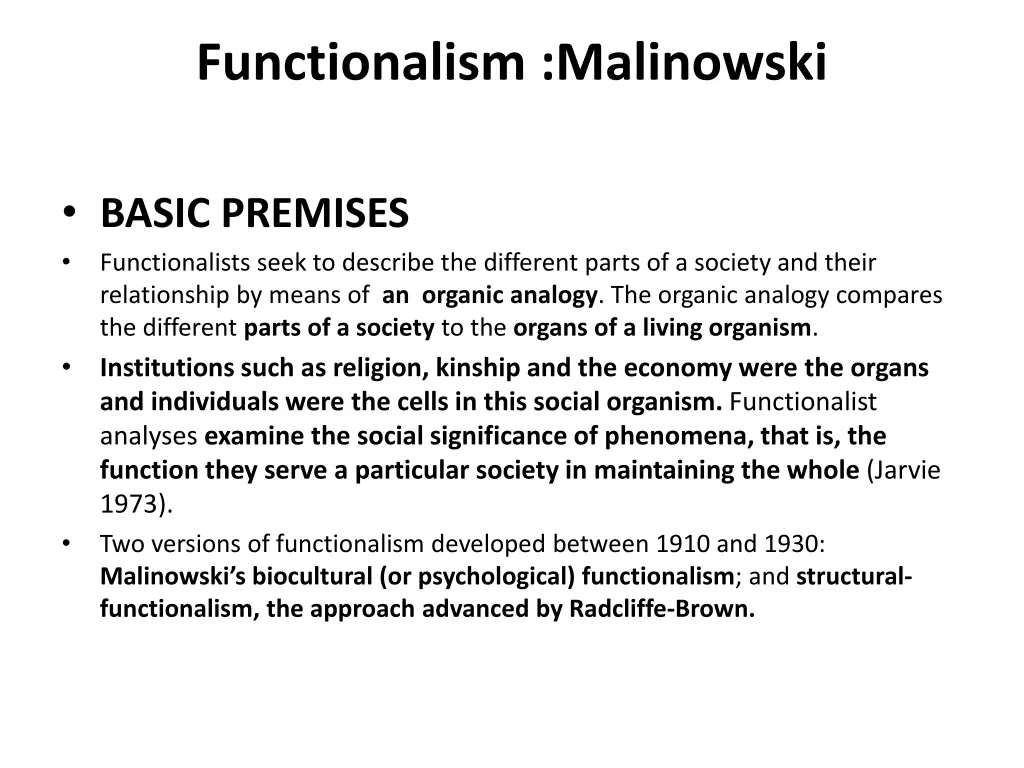 functionalism malinowski