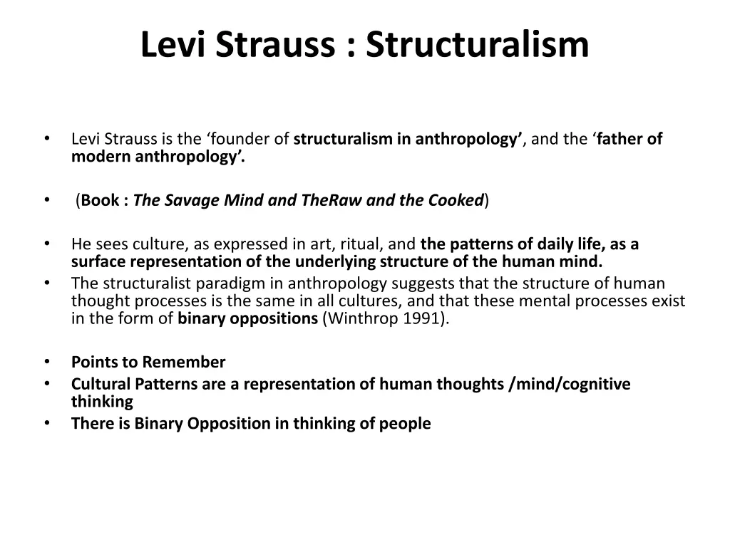 levi strauss structuralism