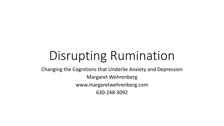 disrupting rumination