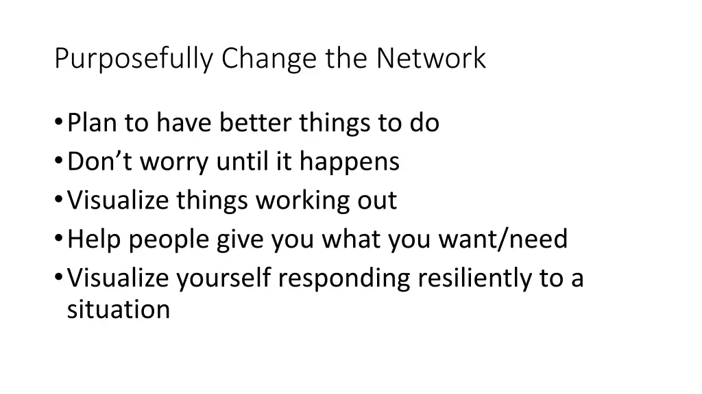 purposefully change the network