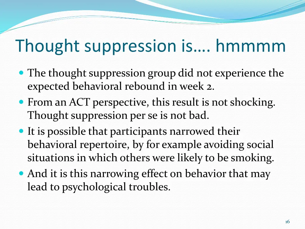 thought suppression is hmmmm 1