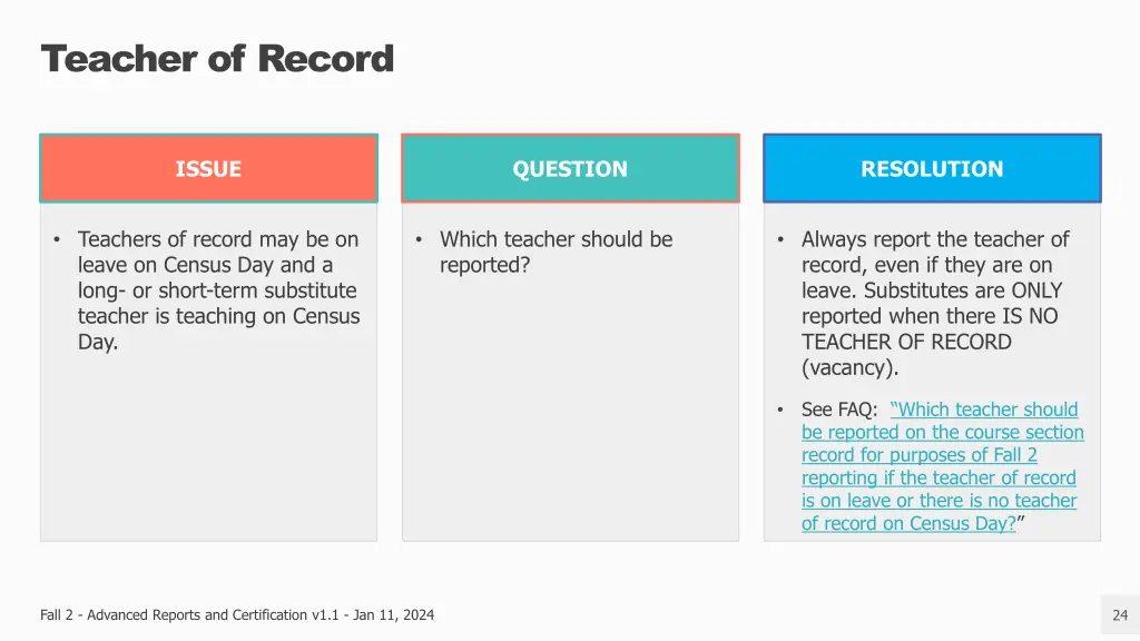 teacher of record