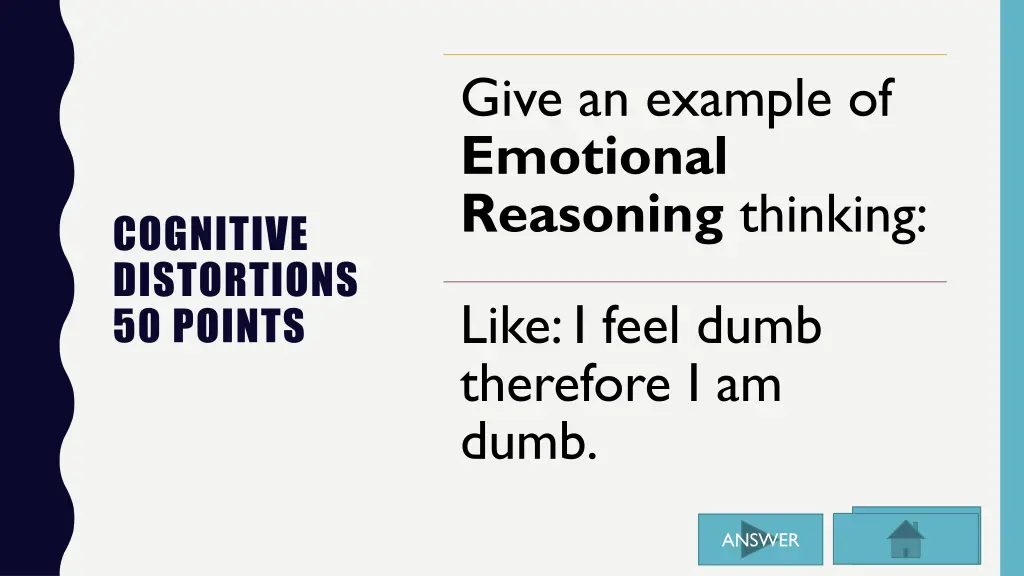 give an example of emotional reasoning thinking