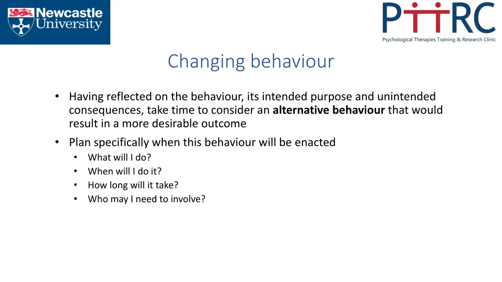 changing behaviour 2