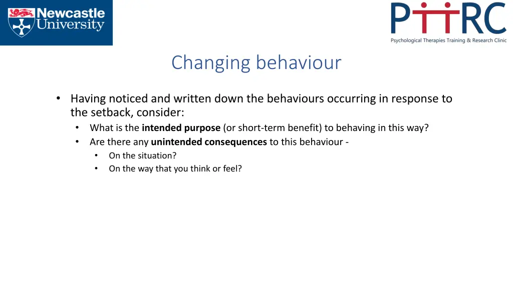 changing behaviour