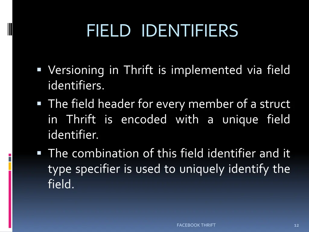 field identifiers